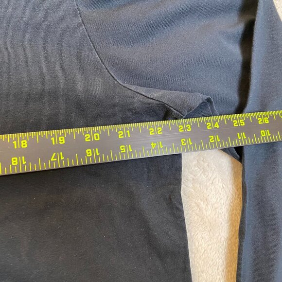 Lands End Women's Shirt XL 18-20 Black Long Sleeve Cotton Regular - Picture 4 of 8